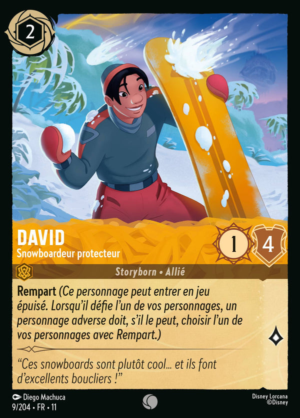 009/204 - David - Snowboardeur protecteur — Carte Disney Lorcana Givresort 9/204