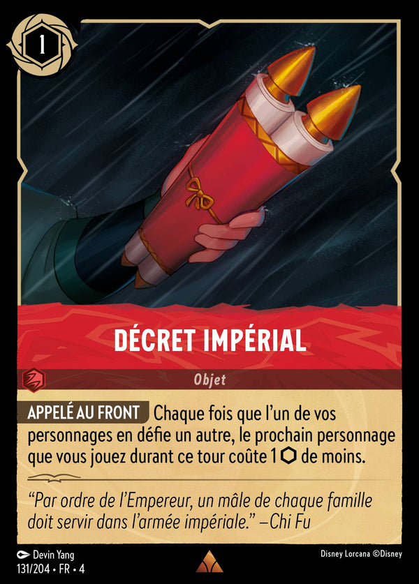 131/204 - Décret Impérial — Carte Disney Lorcana Le Retour d'Ursula 131/204