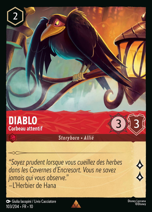 103/204 - Diablo - Corbeau attentif — Carte Disney Lorcana Lueurs dans les Profondeurs 103/204