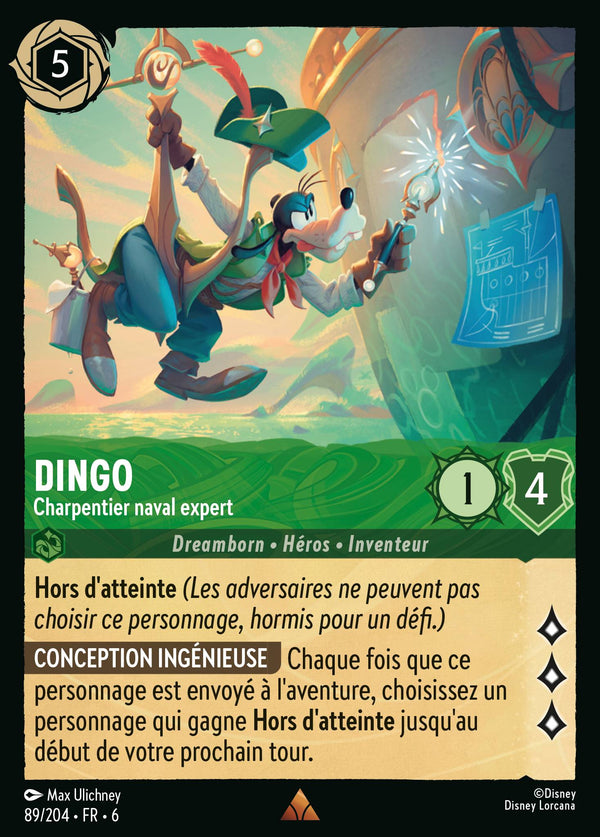 Dingo - Charpentier naval expert — Carte Disney Lorcana 89 La Mer Azurite