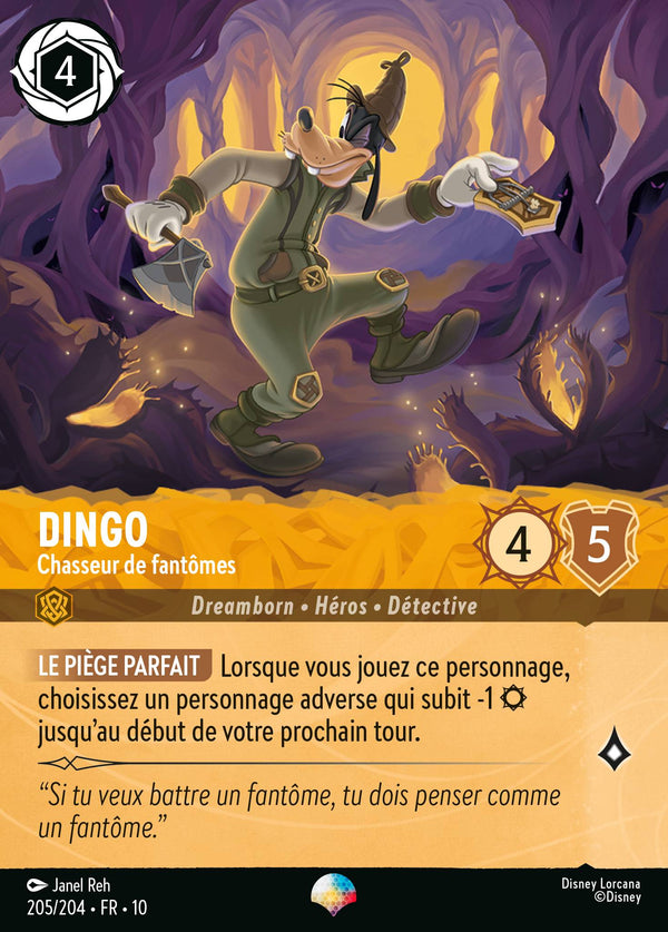 Dingo - Chasseur de fantômes — Carte Disney Lorcana 205 Lueurs dans les Profondeurs