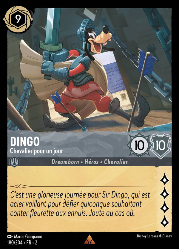 180/204 - Dingo - Chevalier pour un jour — Carte Disney Lorcana L'Ascension des Floodborn 180/204