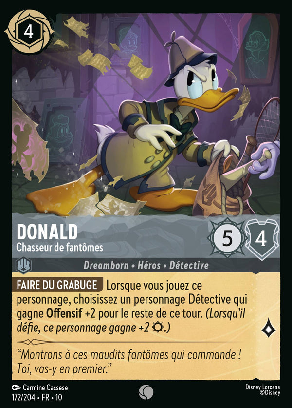 172/204 - Donald - Chasseur de fantômes — Carte Disney Lorcana Lueurs dans les Profondeurs 172/204