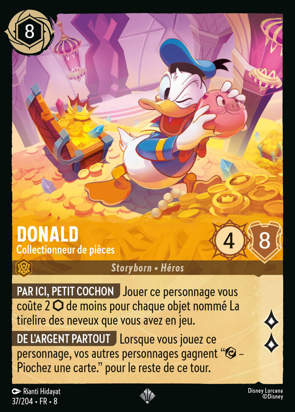 037/204 - Donald - Collectionneur de pièces — Carte Disney Lorcana Le Règne de Jafar 37/204