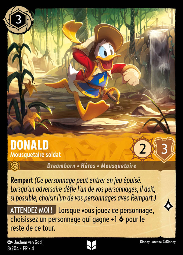 008/204 - Donald - Mousquetaire soldat — Carte Disney Lorcana Le Retour d'Ursula 8/204