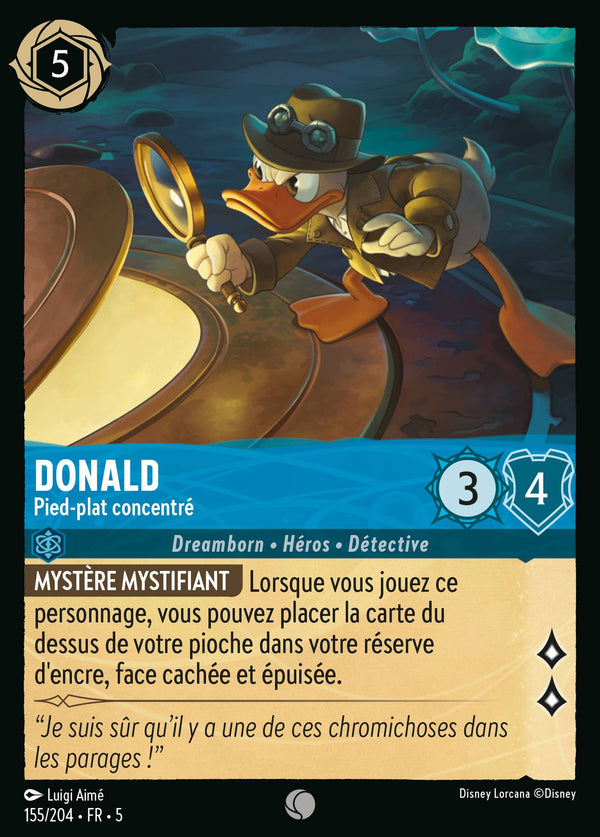 155/204 - Donald - Pied-plat concentré — Carte Disney Lorcana Ciel Scintillant 155/204