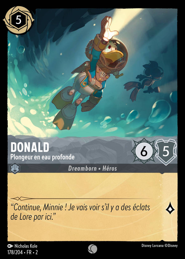 178/204 - Donald - Plongeur en eau profonde — Carte Disney Lorcana L'Ascension des Floodborn 178/204