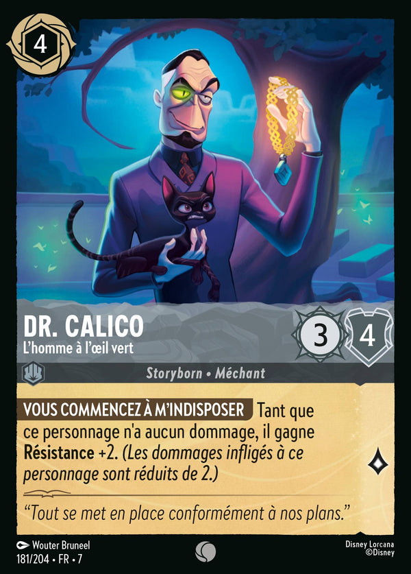 181/204 - Dr. Calico - L'homme à l'œil vert — Carte Disney Lorcana L'île d'Archazia 181/204