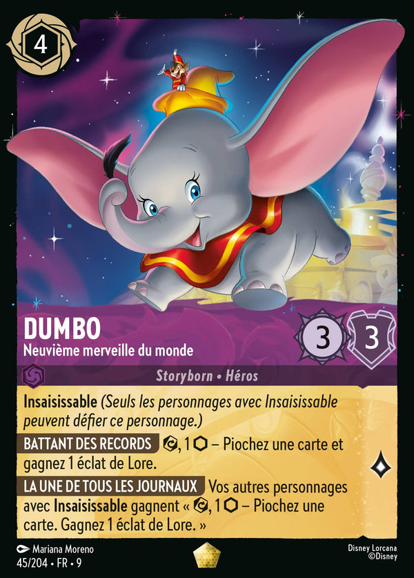 045/204 - Dumbo - Neuvième merveille du monde — Carte Disney Lorcana Fabuleux 45/204