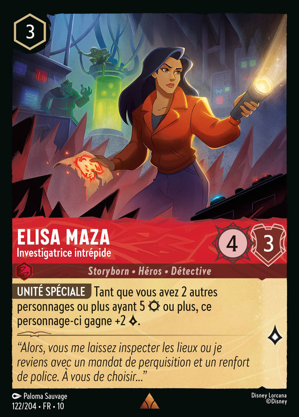 122/204 - Elisa Maza - Investigatrice intrépide — Carte Disney Lorcana Lueurs dans les Profondeurs 122/204