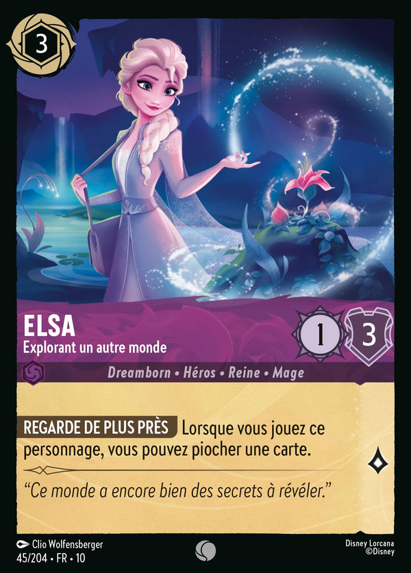 045/204 - Elsa - Explorant un autre monde — Carte Disney Lorcana Lueurs dans les Profondeurs 45/204