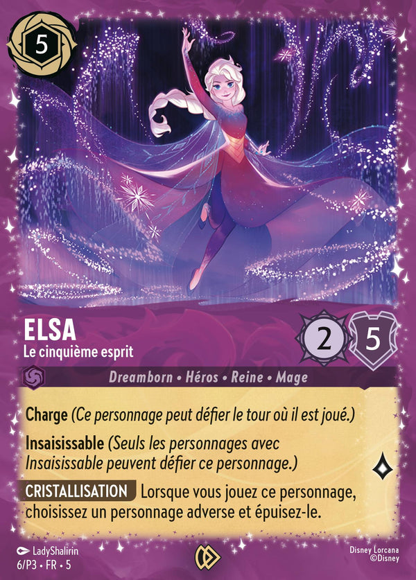 Elsa - Le cinquième esprit — Carte Disney Lorcana 6 Ciel Scintillant