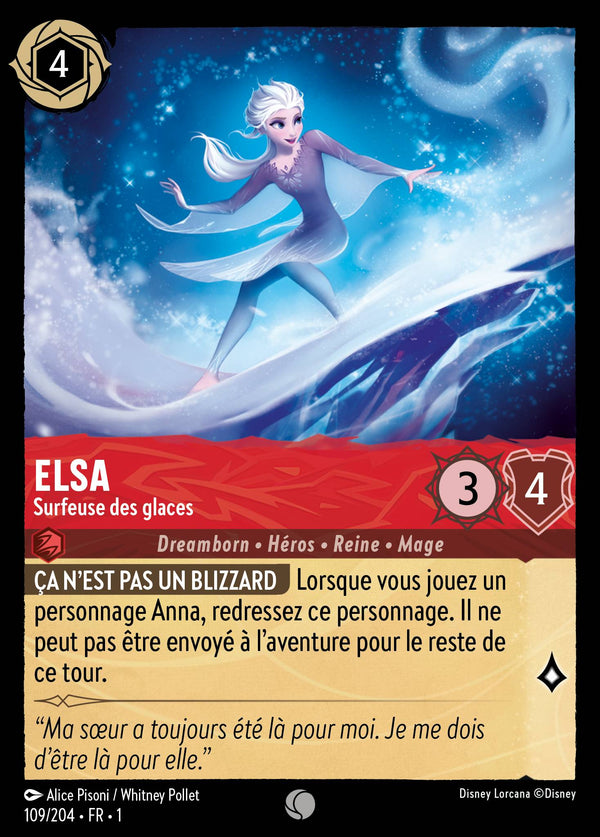 109/204 - Elsa - Surfeuse des glaces — Carte Disney Lorcana Premier Chapitre 109/204