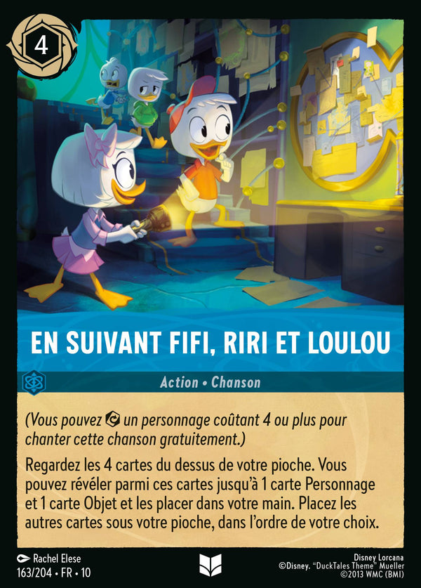 163/204 - En suivant Fifi, Riri et Loulou — Carte Disney Lorcana Lueurs dans les Profondeurs 163/204