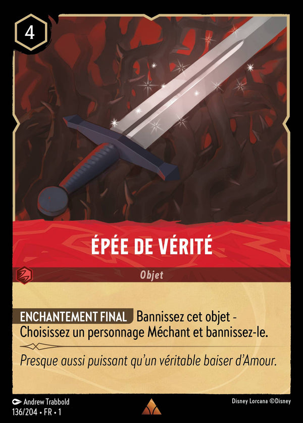 136/204 - Épée de vérité — Carte Disney Lorcana Premier Chapitre 136/204