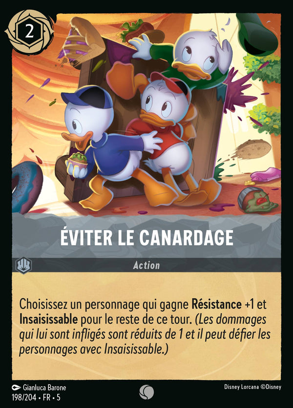 198/204 - Éviter le canardage — Carte Disney Lorcana Ciel Scintillant 198/204