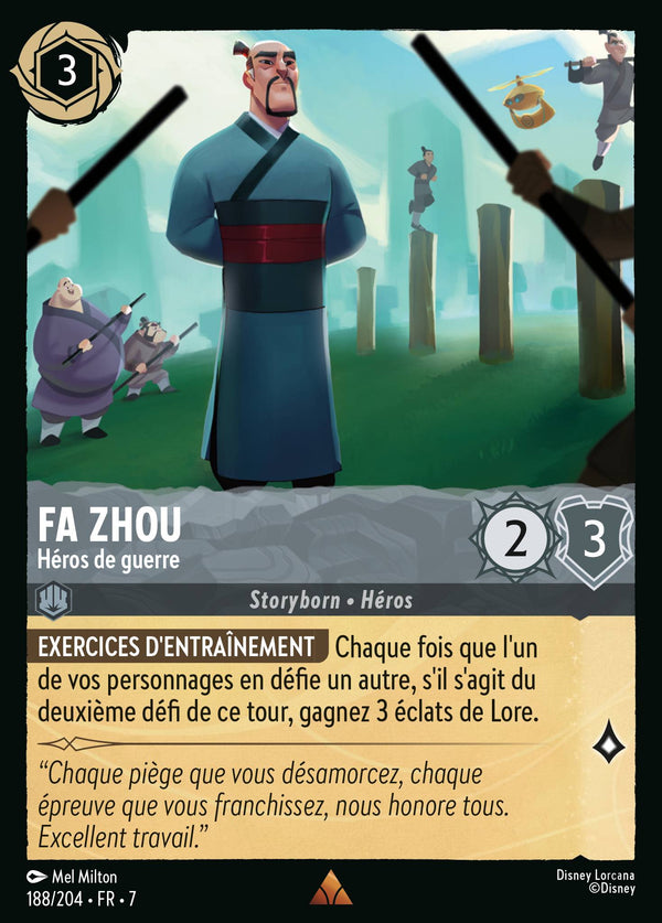 188/204 - Fa Zhou - Héros de guerre — Carte Disney Lorcana L'île d'Archazia 188/204
