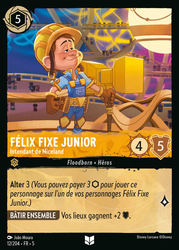 Félix Fixe Junior - Intendant de Niceland — Carte Disney Lorcana 12 Ciel Scintillant