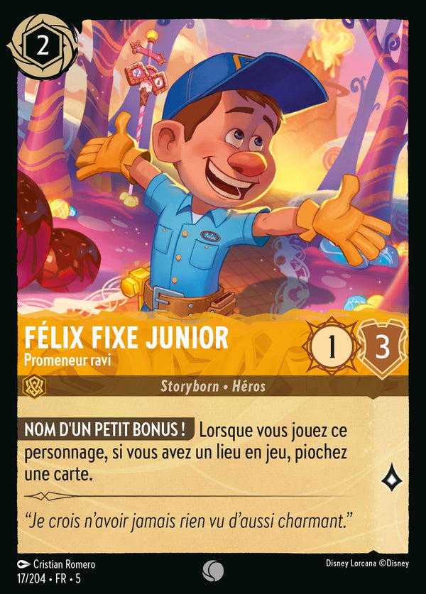 Félix Fixe Junior - Promeneur ravi — Carte Disney Lorcana 17 Ciel Scintillant