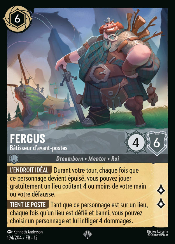 194/204 - Fergus - Bâtisseur d'avant-postes — Carte Disney Lorcana Contrées Inconnues 194/204