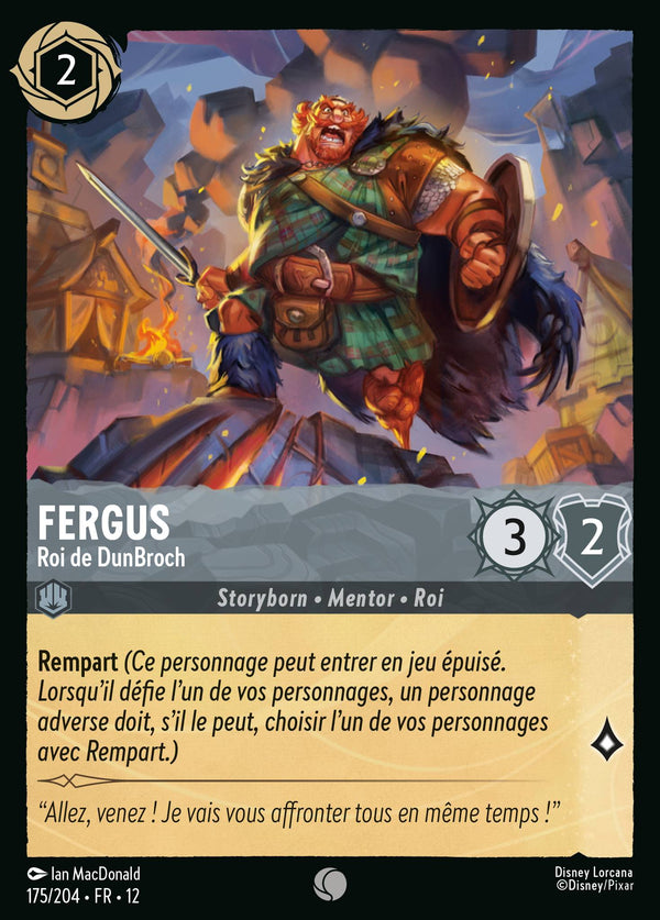 175/204 - Fergus - Roi de DunBroch — Carte Disney Lorcana Contrées Inconnues 175/204