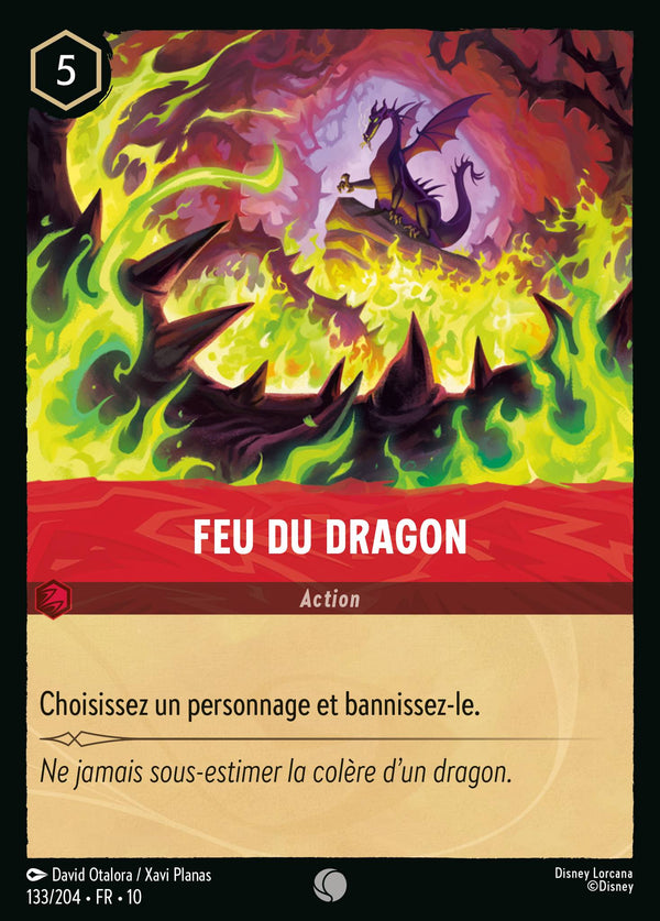 133/204 - Feu du Dragon — Carte Disney Lorcana Lueurs dans les Profondeurs 133/204