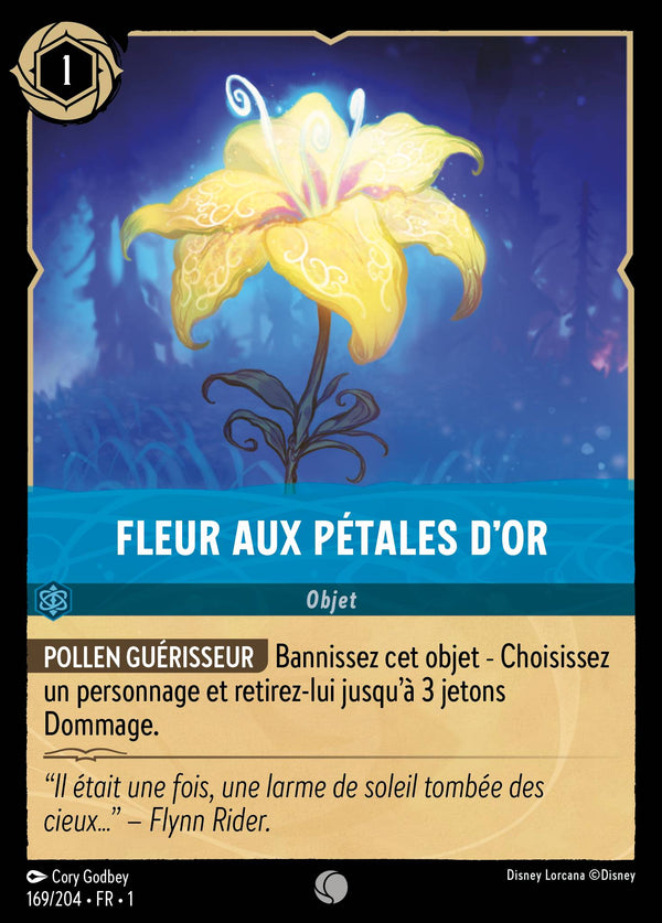 Fleur aux pétales d'or — Carte Disney Lorcana 169 Premier Chapitre