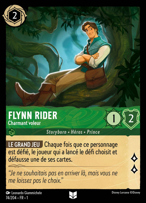 074/204 - Flynn Rider - Charmant voleur — Carte Disney Lorcana Premier Chapitre 74/204