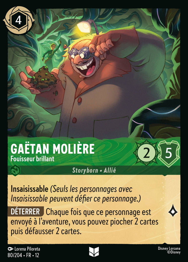 080/204 - Gaëtan Molière - Fouisseur brillant — Carte Disney Lorcana Contrées Inconnues 80/204
