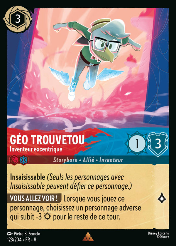 123/204 - Géo Trouvetou - Inventeur excentrique — Carte Disney Lorcana Le Règne de Jafar 123/204
