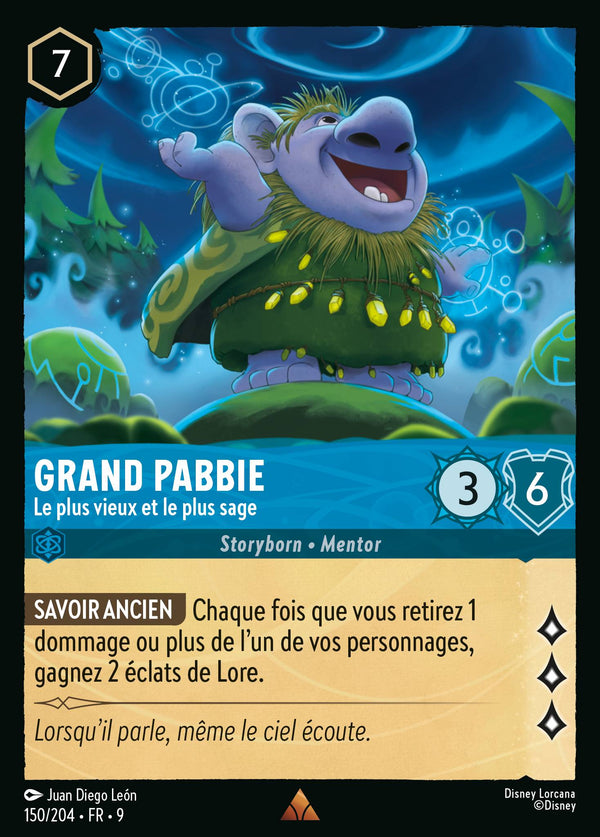 Grand Pabbie - Le plus vieux et le plus sage — Carte Disney Lorcana 150 Fabuleux