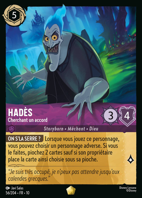 Hadès - Cherchant un accord — Carte Disney Lorcana 56 Lueurs dans les Profondeurs
