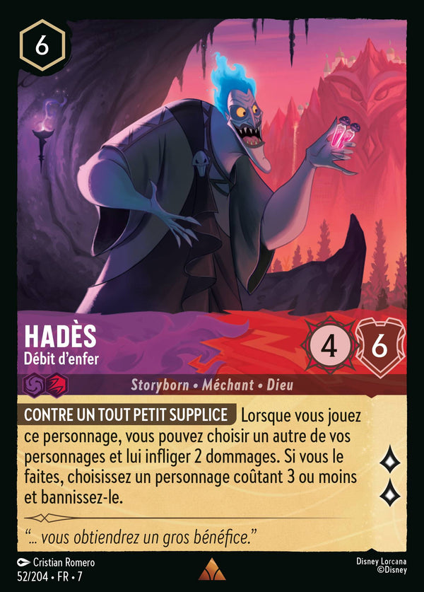 052/204 - Hadès - Débit d'enfer — Carte Disney Lorcana L'île d'Archazia 52/204