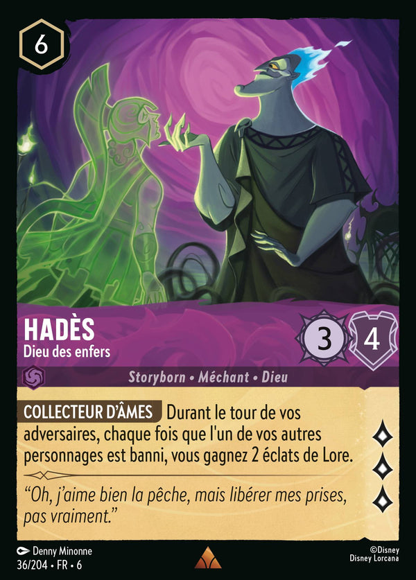 036/204 - Hadès - Dieu des enfers — Carte Disney Lorcana La Mer Azurite 36/204