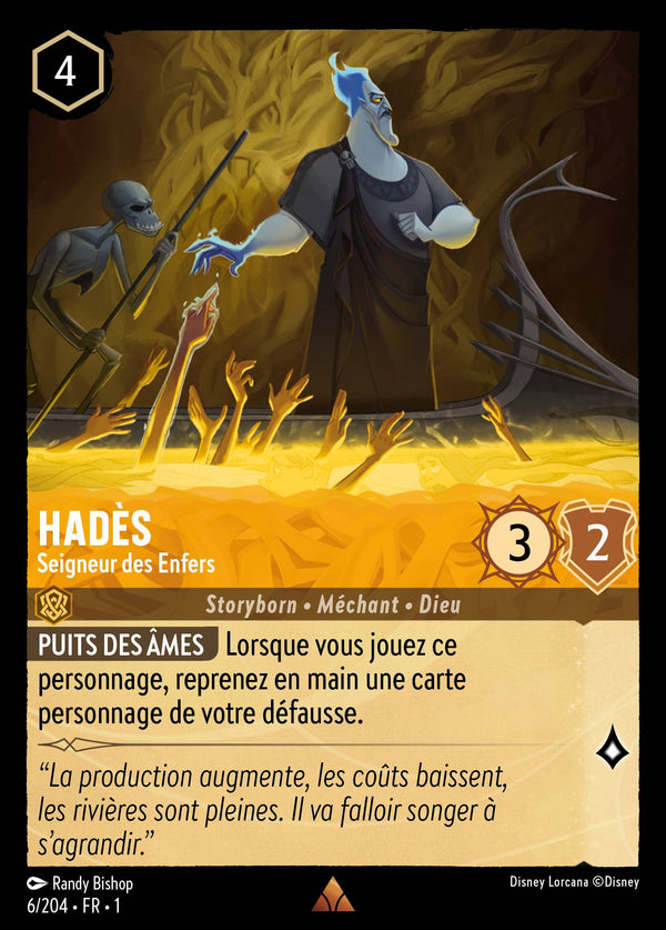 006/204 - Hadès - Seigneur des Enfers — Carte Disney Lorcana Premier Chapitre 6/204
