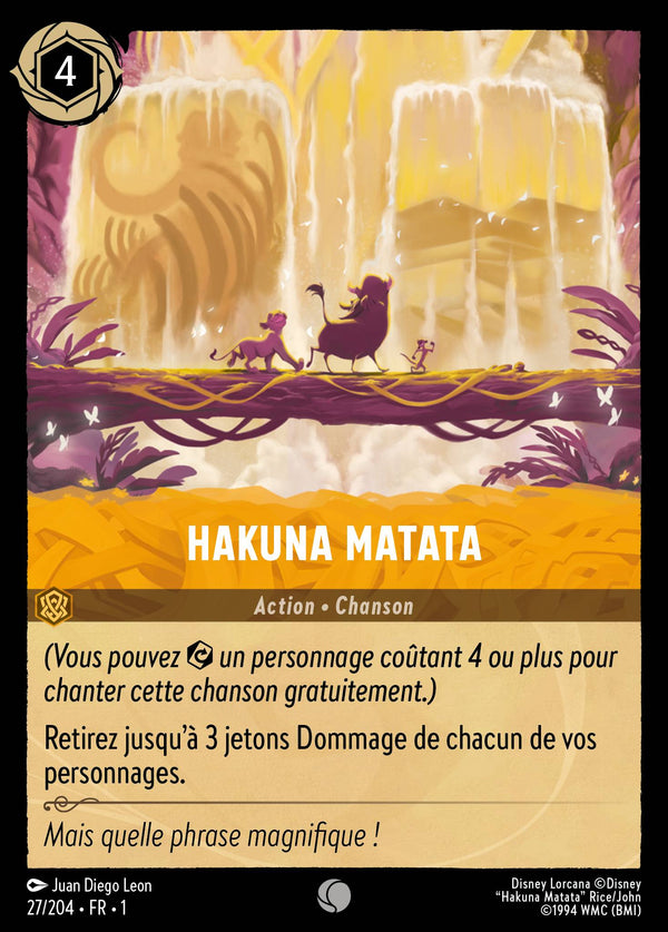 027/204 - Hakuna Matata — Carte Disney Lorcana Premier Chapitre 27/204