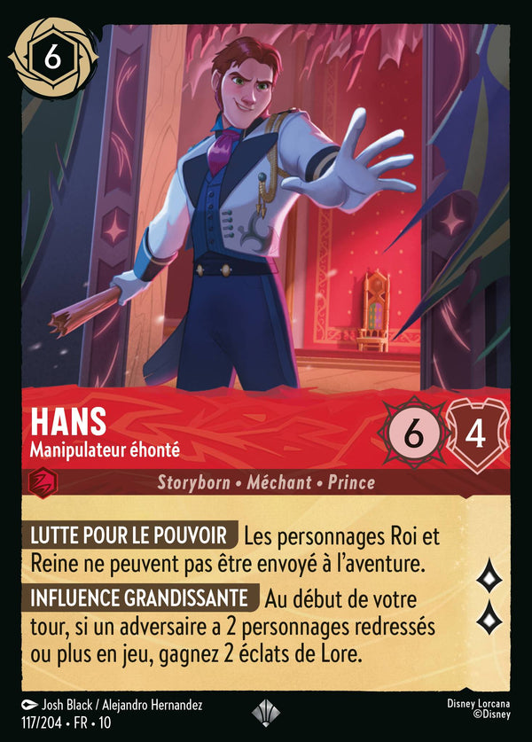 117/204 - Hans - Manipulateur éhonté — Carte Disney Lorcana Lueurs dans les Profondeurs 117/204