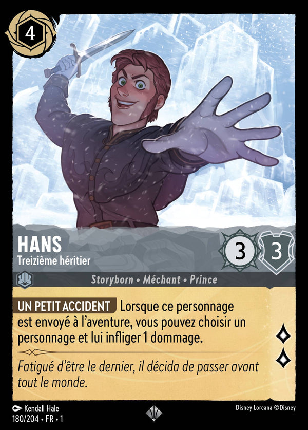 180/204 - Hans - Treizième héritier — Carte Disney Lorcana Premier Chapitre 180/204