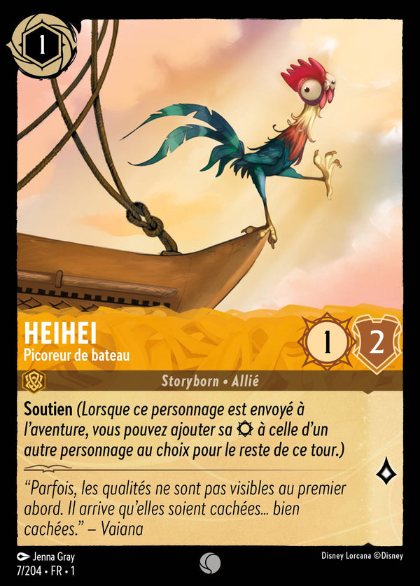 007/204 - Heihei - Picoreur de bateau — Carte Disney Lorcana Premier Chapitre 7/204