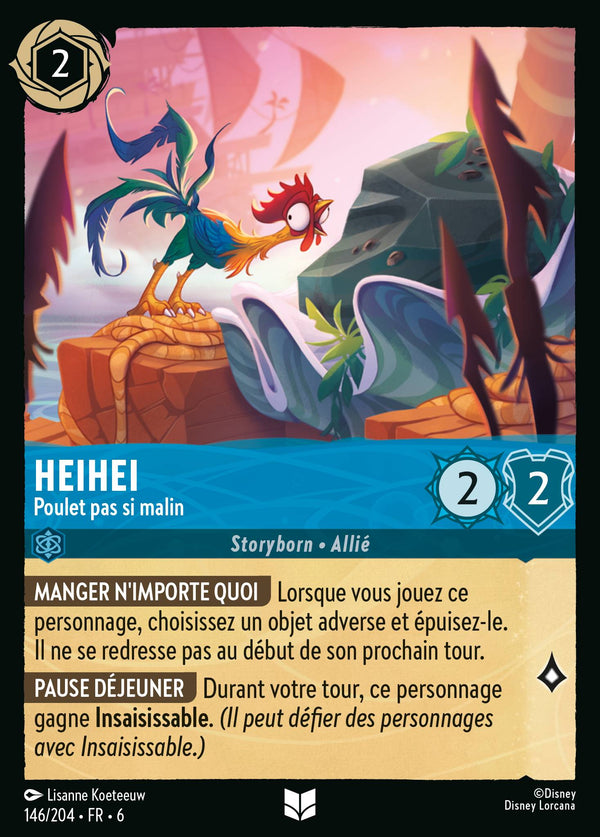 Heihei - Poulet pas si malin — Carte Disney Lorcana 146 La Mer Azurite