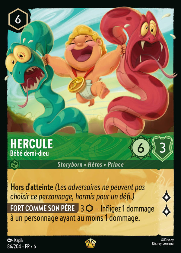 086/204 - Hercule - Bébé demi-dieu — Carte Disney Lorcana La Mer Azurite 86/204