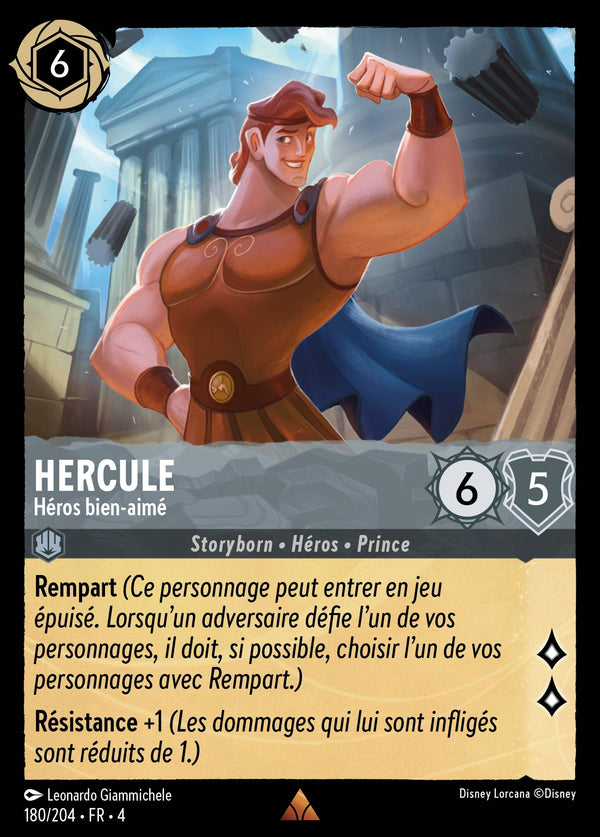 180/204 - Hercule - Héros bien-aimé — Carte Disney Lorcana Le Retour d'Ursula 180/204