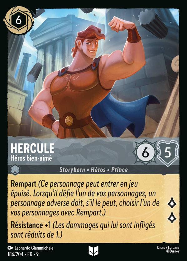 186/204 - Hercule - Héros bien-aimé — Carte Disney Lorcana Fabuleux 186/204