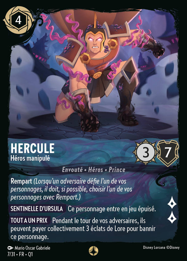 Hercule - Héros manipulé — Carte Disney Lorcana 7 Quête des Illumineurs - Menace des profondeurs