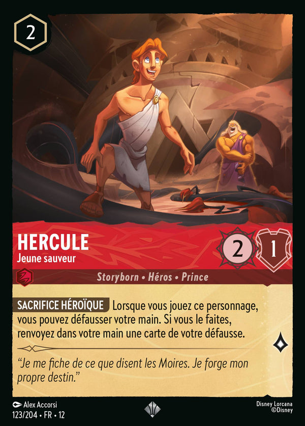 123/204 - Hercule - Jeune sauveur — Carte Disney Lorcana Contrées Inconnues 123/204