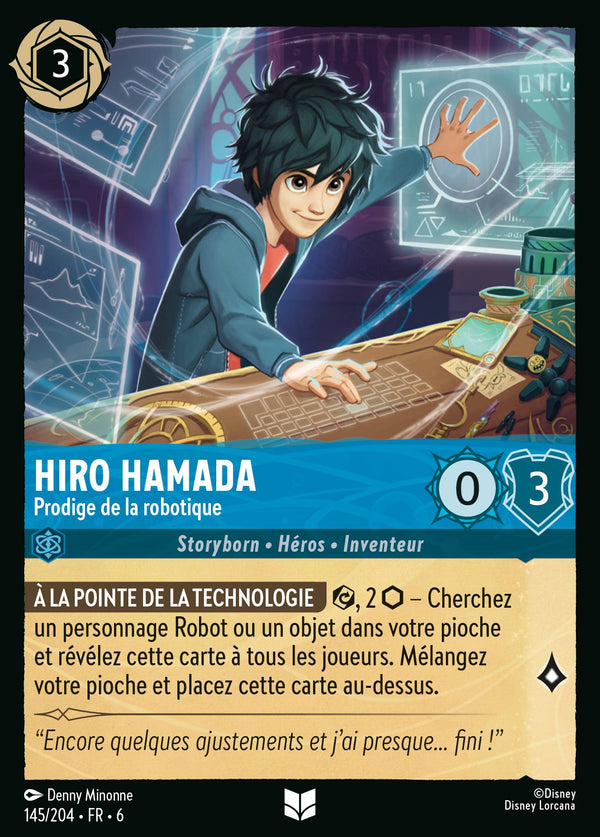 Hiro Hamada - Prodige de la robotique — Carte Disney Lorcana 145 La Mer Azurite