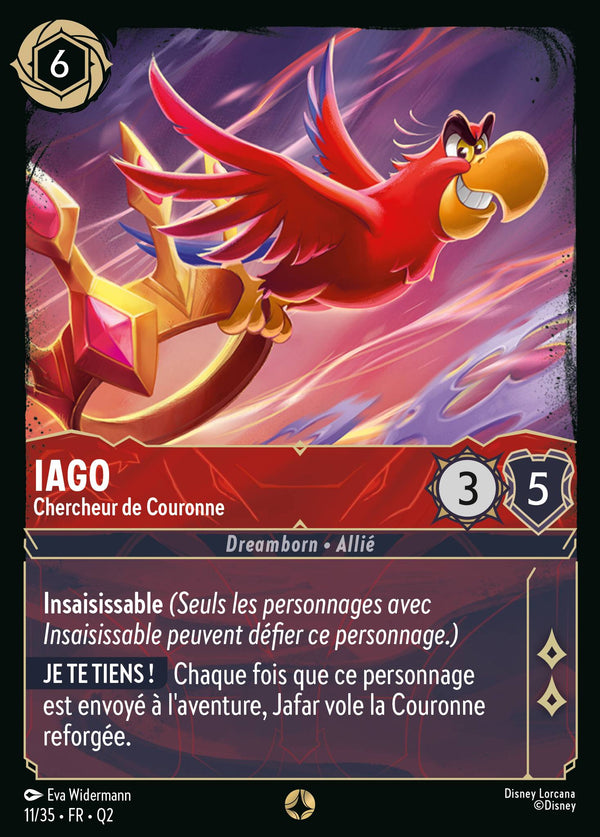 Iago - Chercheur de Couronne — Carte Disney Lorcana 11 Quête des Illumineurs: Vol au palais