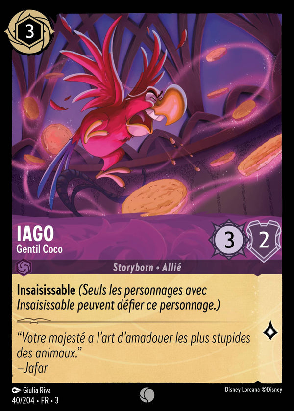 040/204 - Iago - Gentil Coco — Carte Disney Lorcana Les Terres d'Encres 40/204