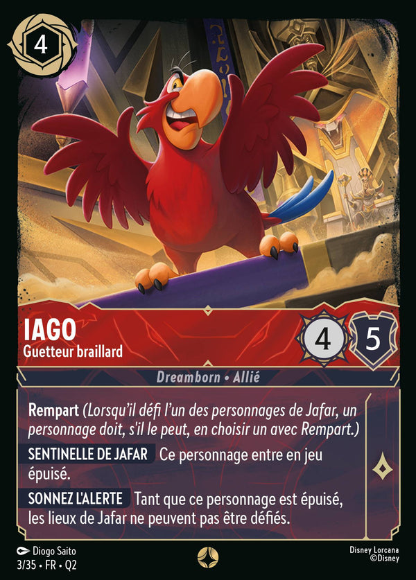 Iago - Guetteur braillard — Carte Disney Lorcana 3 Quête des Illumineurs: Vol au palais