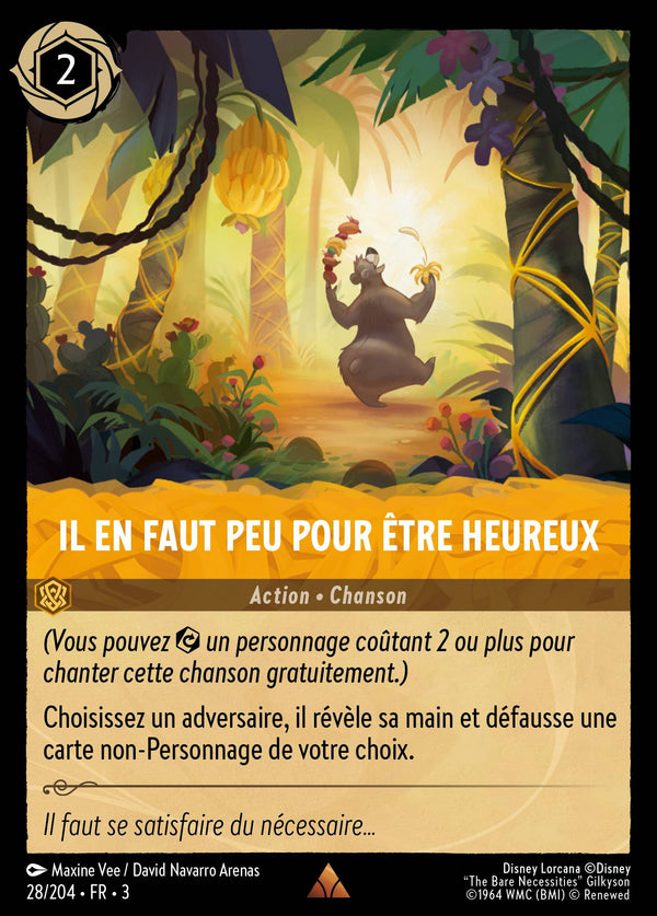 028/204 - Il en faut peu pour être heureux — Carte Disney Lorcana Les Terres d'Encres 28/204